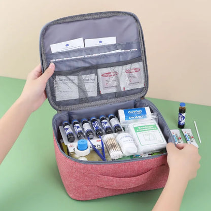 Bolsa de medicina para el hogar, botiquín de primeros auxilios familiar, organizador de medicina de gran capacidad, bolsa de almacenamiento, supervivencia de viaje, emergencia, portátil vacío