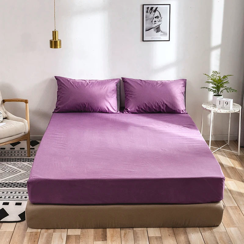 Housse de matelas imperméable, ensemble de draps de protection imperméables avec taie d'oreiller, couvre-lit sur le lit, drap-housse élastique pour Couple