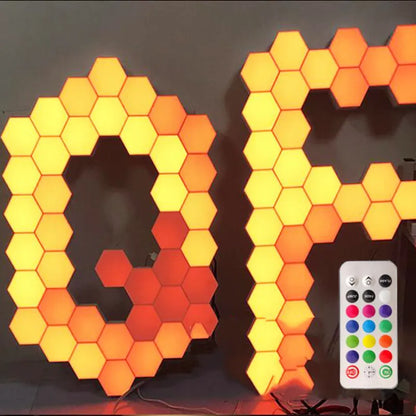 Lámpara de pared cuántica de atmósfera Hexagonal con Sensor táctil, iluminación sensible para dormitorio, decoración creativa, luz LED nocturna, 1-10 Uds.