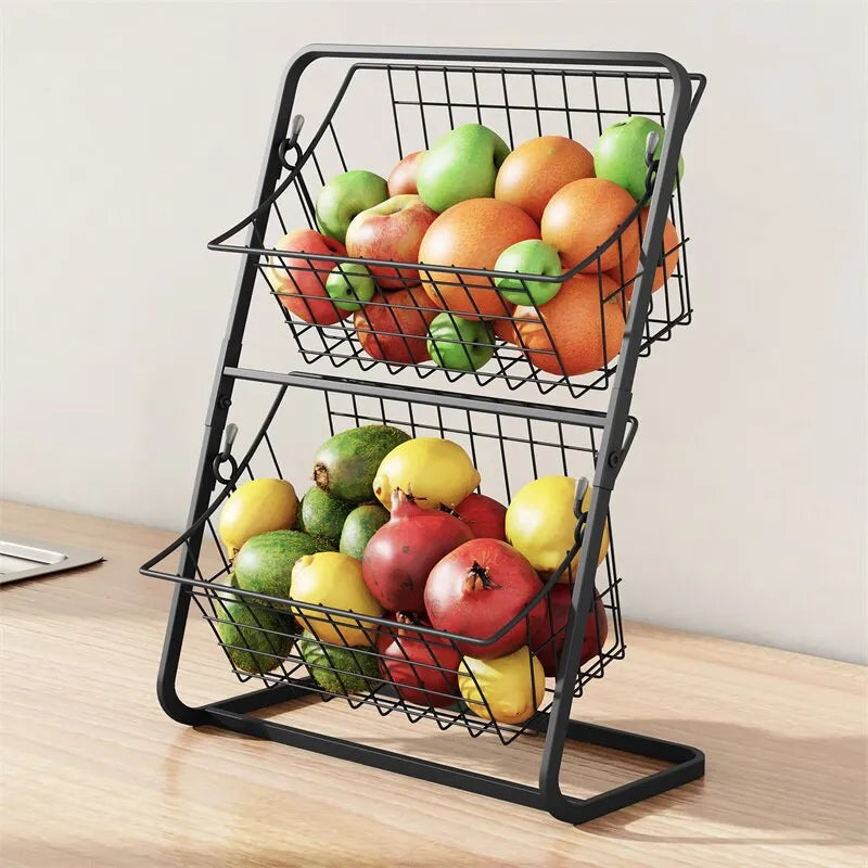 Étagère de rangement de cuisine, Double couche d'assaisonnement, support de légumes et de Fruits, assemblage de salle de bains, support amovible pour cosmétiques, étagère de rangement