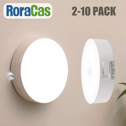 Paquete de 8/10 luces nocturnas recargables por USB con Sensor de movimiento, lámpara de pared para armario, escaleras, pasillo, armario, luces nocturnas