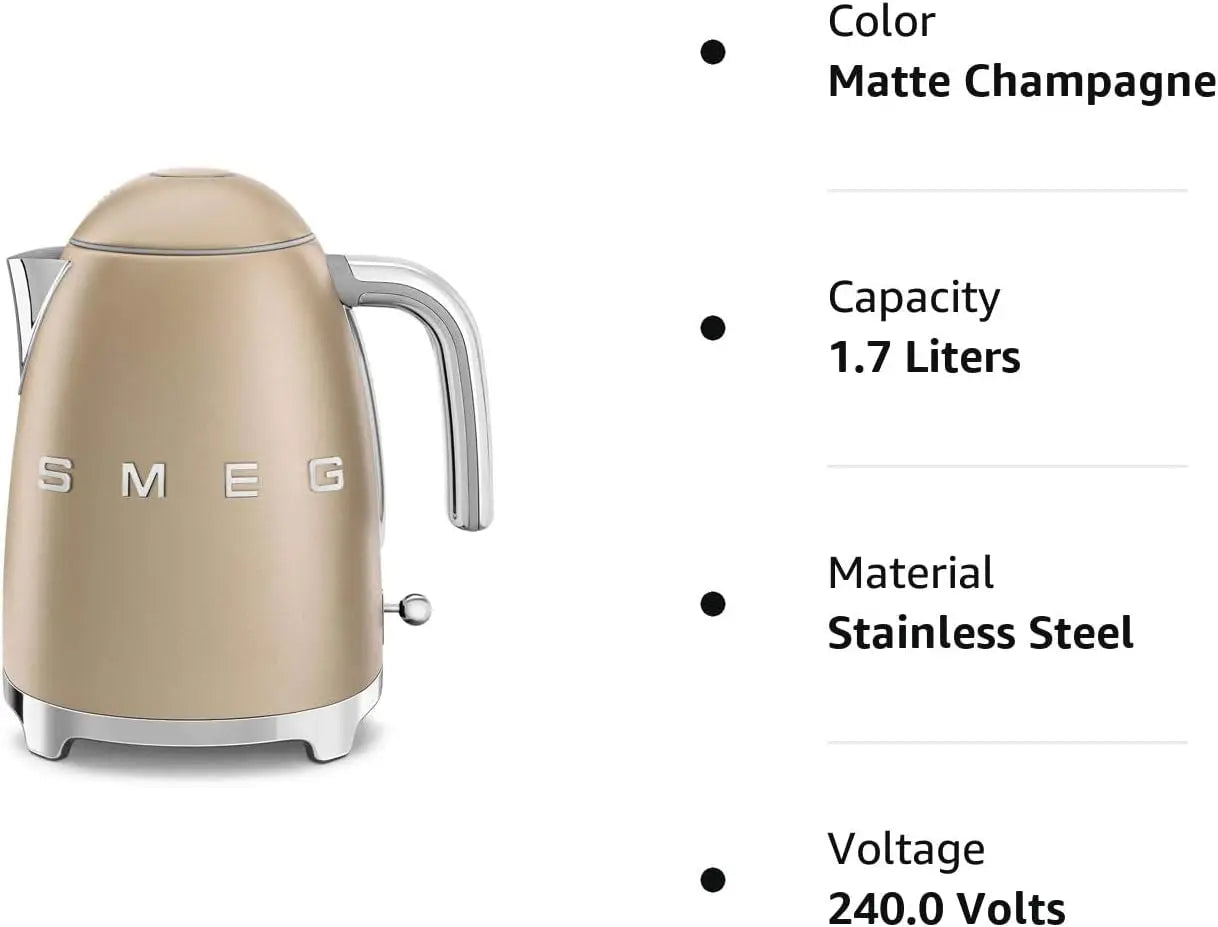 SMEG 7 CUP Kettle (Matte Champagne)