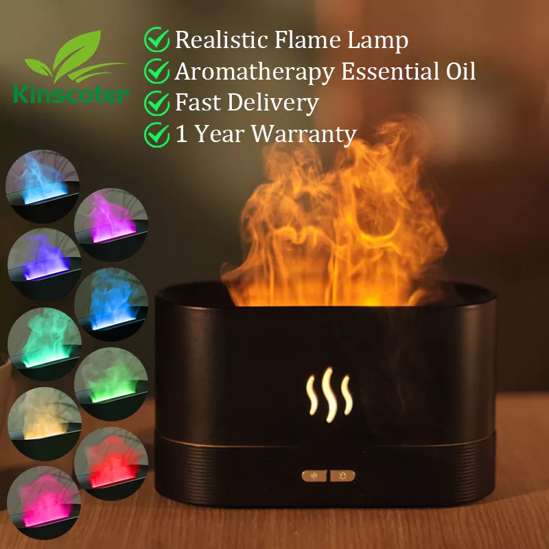 Kinscoter – diffuseur d'arôme, humidificateur d'air, brumisateur ultrasonique, brumisateur Led, lampe à flamme d'huile essentielle