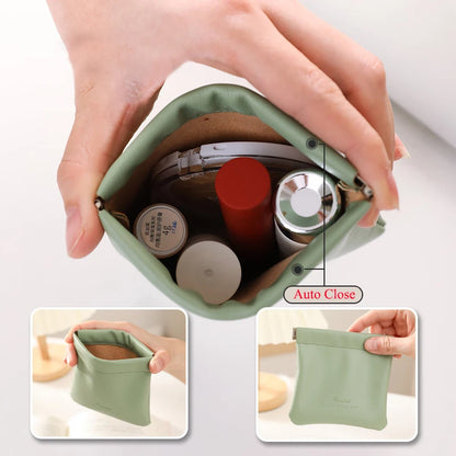 Bolsa portátil de alambre para auriculares de PU, soporte para lápices labiales y cosméticos, bolsa para tarjetas y monedas, bolsa organizadora de artículos diversos para viaje, Mini bolsa