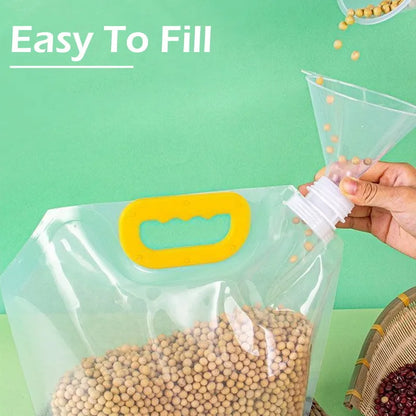 1/3/5 pièces Sac De Rangement Scellé Sac D'emballage De Riz Grains Résistant à L'humidité Anti-insectes Transparent Épaissi Portable Sac De Qualité Alimentaire