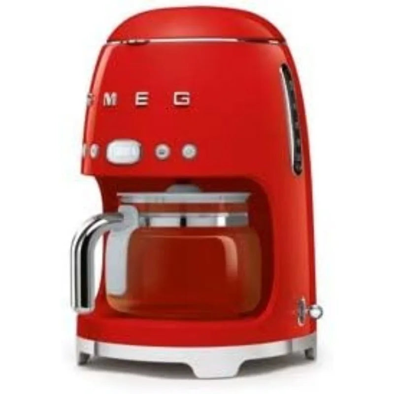 Smeg Cafetera con filtro de goteo, roja, 10 tazas