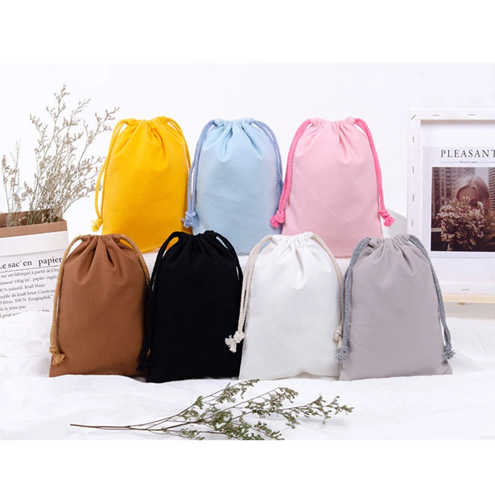 Drawstring bag Cotton Shopping Shoulder bag Eco-Friendly folding Tote Portable Handbags foldable grocery bags Canvas Storage Bag