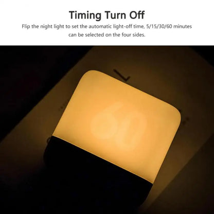 LED Night Lights USB Rechargeable Cube Flip Timer   Desk Lamp Baby Feeding Sleeping Eye Protection Lamp for Bedroom Decoration