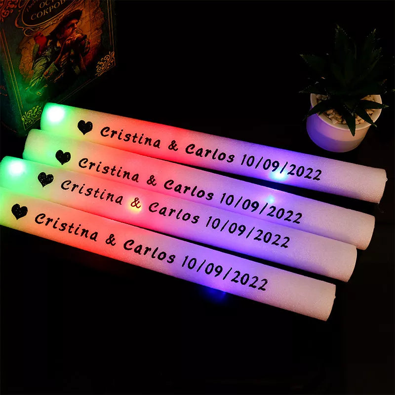 12/15/30/60 Pièces LED Bâtons Lumineux En Vrac Coloré RVB Lueur Mousse Bâton Cheer Tube Lumière Sombre pour Noël Anniversaire Fournitures De Fête De Mariage