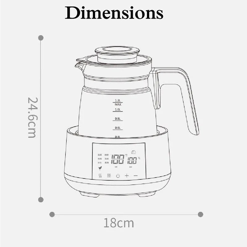 Régulateur de lait thermostatique pour bébé, 1,2 l, bouilloire pour bébé, garde au chaud 24 heures, eau chaude, Pot isolant intelligent, chauffe-lait en poudre