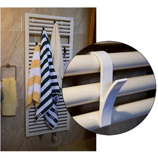 Cuisine salle de bain cintre Clips supports de rangement blanc clair cintre chauffant serviette radiateur Rail vêtements écharpe cintre porte-crochets