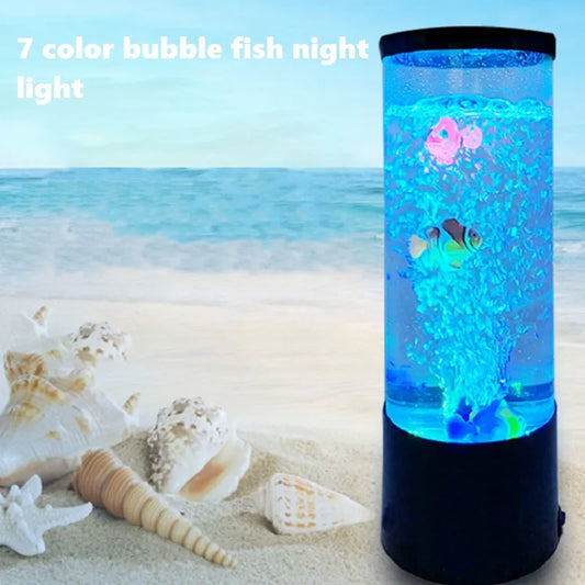 Lámpara LED con forma de pez, luz nocturna ambiental, Control remoto, luces decorativas que cambian de Color, acuario, regalo de cumpleaños para niños, USB