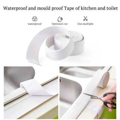 Cinta de sellado autoadhesiva para baño y cocina, tira de calafateo para ducha, fregadero, baño, adhesivo impermeable para pared, cintas para borde del fregadero, 100/200/320cm