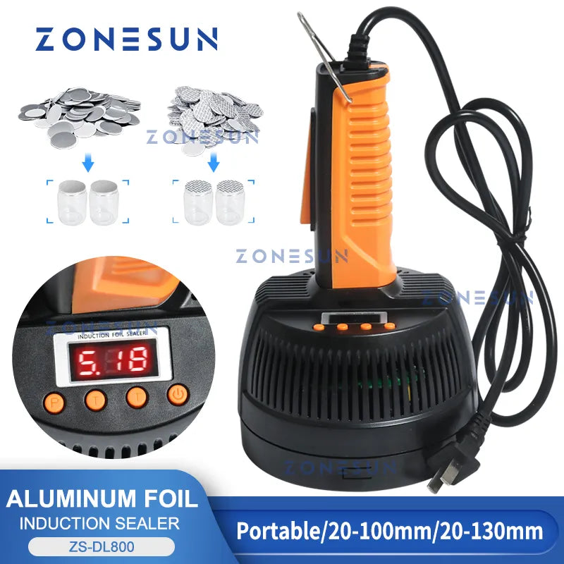 ZONESUN – Machine électromagnétique portative de scellage de bouteilles, scelleuse à Induction portative, couvercle en aluminium, flacon en plastique ZS-DL800