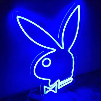 LED neón acrílico con forma de conejo, luz de señal para interior, dormitorio, sala de estar, Lámpara decorativa, fiesta de Navidad, boda, vacaciones, flamenco de neón