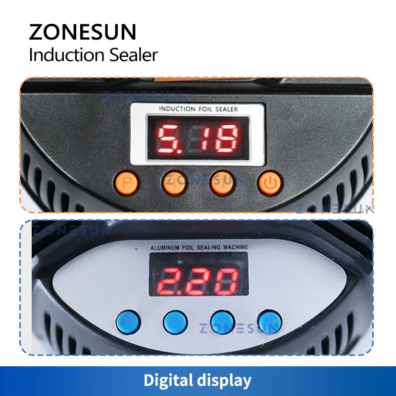 ZONESUN-sellador de inducción portátil, máquina de sellado de botellas electromagnéticas, tapa de papel de aluminio, Vial de plástico, ZS-DL800