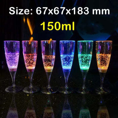 6 pièces/lot liquide actif LED tasse Champagne bière vin eau boisson Flash tasse lueur lumière clignotant tasses pour KTV fête Bars populaires