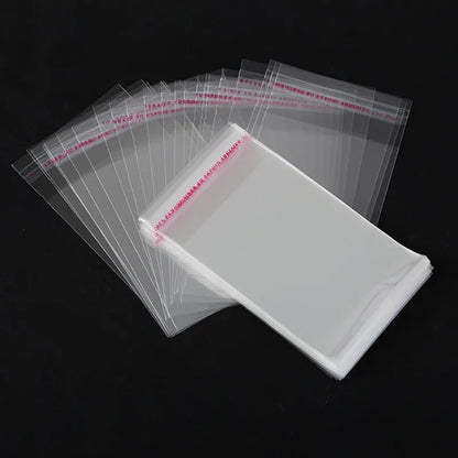 Sac Cellophane transparent auto-adhésif de plusieurs tailles, 100 pièces, petits sacs en plastique à fermeture automatique pour emballage de bonbons, sac refermable