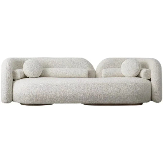 Creative Design of Hotel Reception Sofa Combination Lamb Fleece Sofa Technology Cloth Living Room Japanese Sofa Sofa Chair