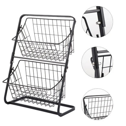 Estante organizador de cocina de doble capa, soporte para condimentos, verduras y frutas, montaje de baño, soporte extraíble para cosméticos, estante de almacenamiento