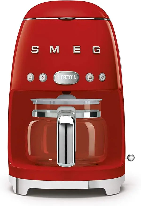 Cafetera de goteo Smeg, roja, 10 tazas