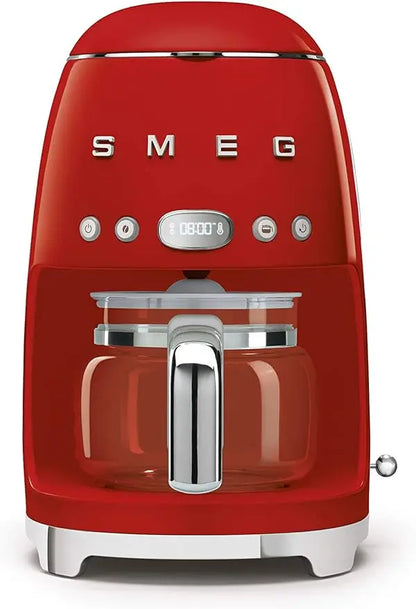 Cafetera de goteo Smeg, roja, 10 tazas