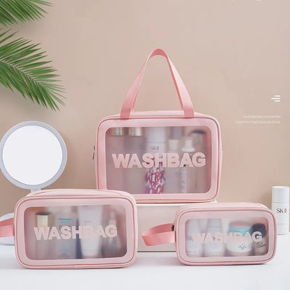 Portable Travel Clear Storage Bag Organizer Bags Waterproof Washbag Transparent Cosmetic Cases