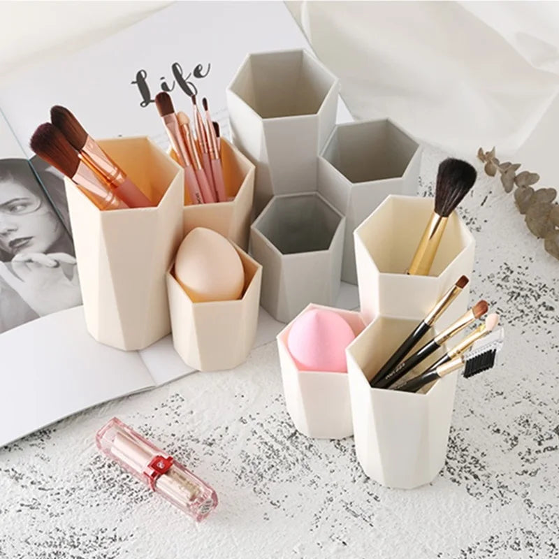 Boîte à vernis à ongles et brosses à 3 treillis, organisateur d'outils de rangement, étui de bureau, bijoux et cosmétiques, support de Table de bureau, stylo de maquillage