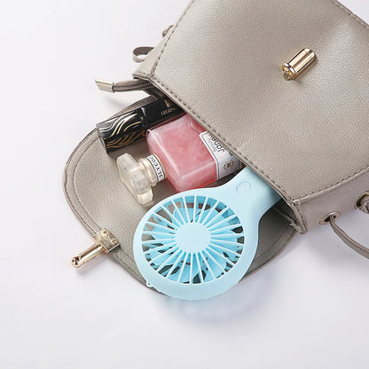 Mini Handheld Small Fan with Low Noise Compact and Portable USB Charging Port Three Speed Adjustable Small Fan