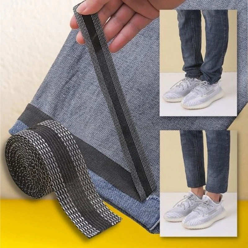 Cinta autoadhesiva para acortar el borde de los pantalones, cinta para acortar el borde de las piernas, pegar el dobladillo, planchar en los pantalones, pantalones vaqueros, ajuste de longitud de la ropa