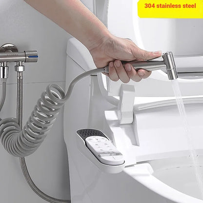 Handheld Bidet Sprayer Set 304 Stainless Steel Spray Gun Shower Handheld Toilet Bidet Faucet Sprayer Shower Nozzle Self Cleaning