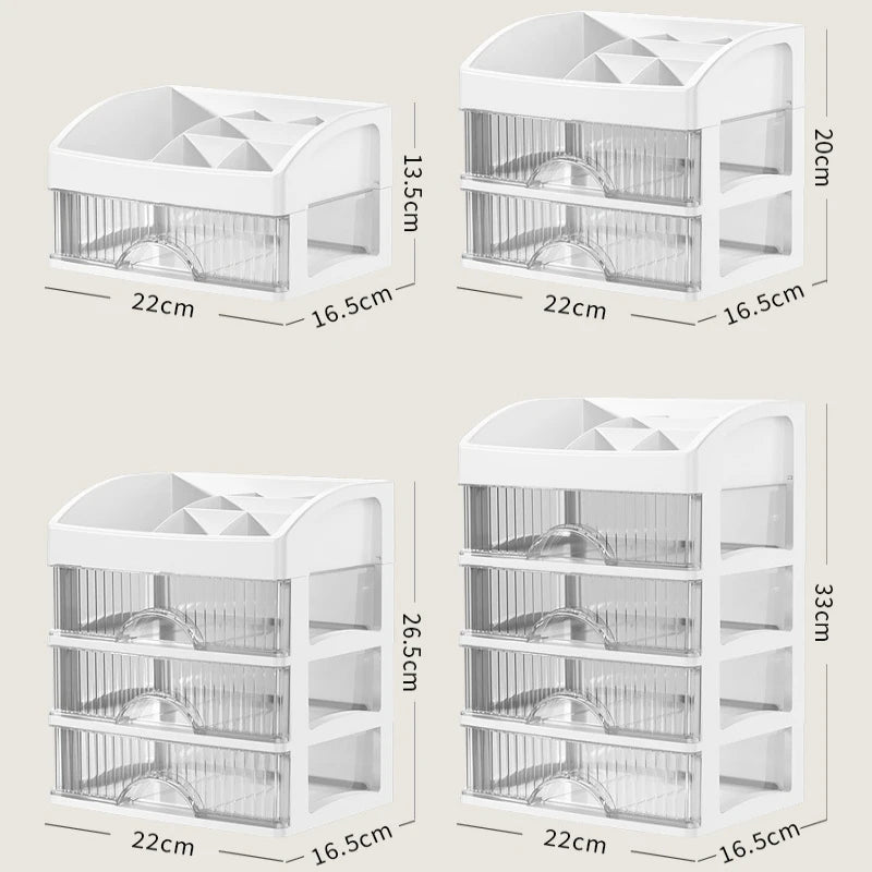 Cajón de joyería, Caja de almacenaje para maquillaje, caja de almacenamiento de plástico para maquillaje de gran capacidad, esmalte de uñas, lápiz labial, cajas de almacenamiento de cosméticos para el cuidado de la piel