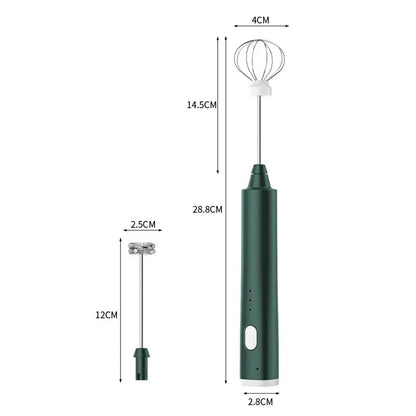 Batidor de huevos portátil recargable por USB, Espumador de leche eléctrico de 3 velocidades, mezclador de café, bebida, espuma, varita, 1 Uds.