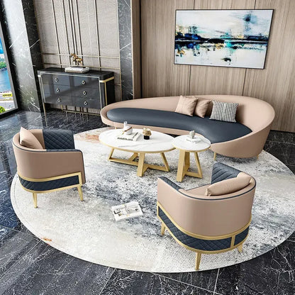 Private customCurved negotiation sofa combination light luxury style business hotel beauty salon clothing store reception