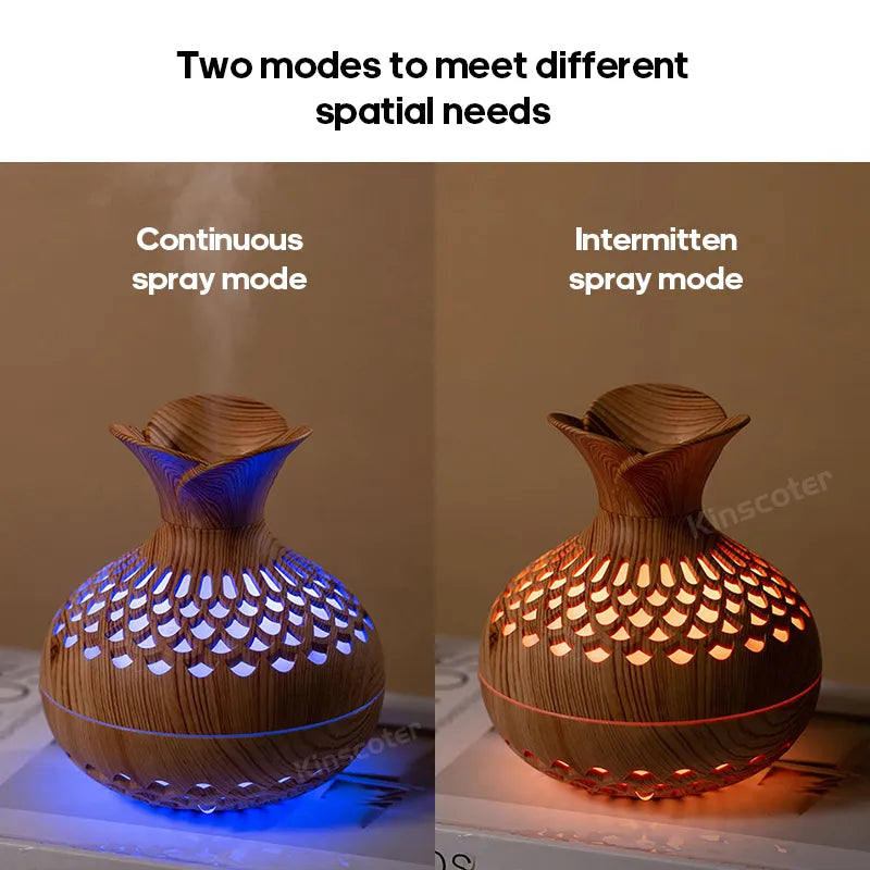 Humidificador de grano de madera, difusor de Aroma USB, atomizador, humidificador doméstico, instrumento hidratante, humidificador de escritorio, 300ml