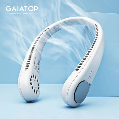 GAIATOP Portable Neck Fan USB Rechargeable Bladeless Mini Electric Fan Silent Neckband Wearable Cooling Fan for Sports Travel