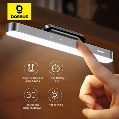 Baseus veilleuse suspendue magnétique LED lampe de Table gradation continue lampe de bureau Rechargeable armoire lumière pour chambre cuisine