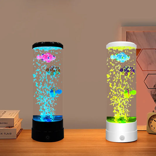 Colorful Steam Fish Bulb Lamp USB LED NightLight Color Changing Bedside Lamps Home Table Decoration Desk Gift