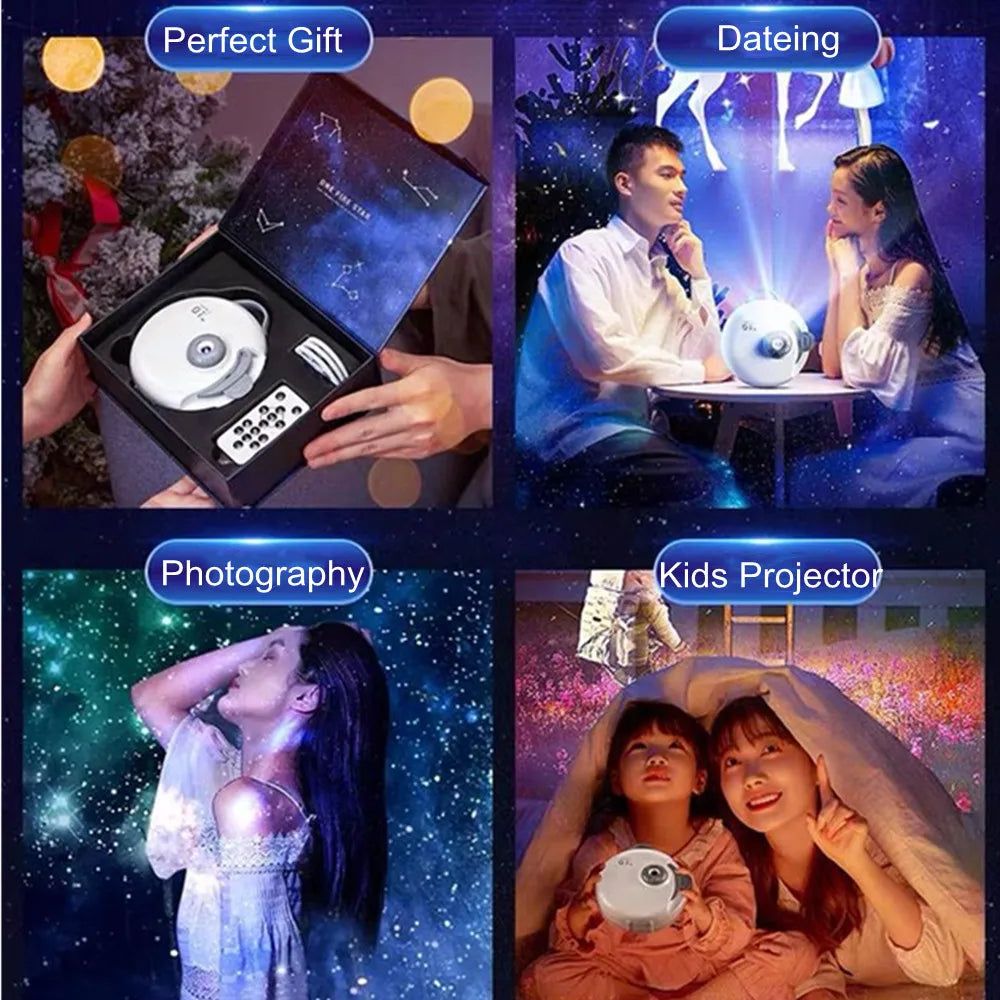 Projecteur de planétarium galaxie 32 en 1, veilleuse de ciel étoilé avec Bluetooth, projecteur d'étoiles de musique, lampe LED pour décoration de chambre d'enfants