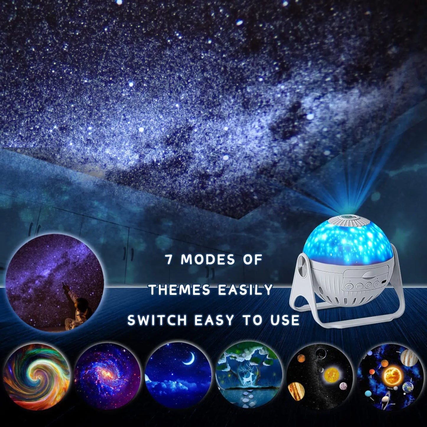 25 in 1 LED Star Night Lights Galaxy Projector Rotate Planetarium Starry Sky Projector Lamp Kids Bedroom Room Decor Nightlights