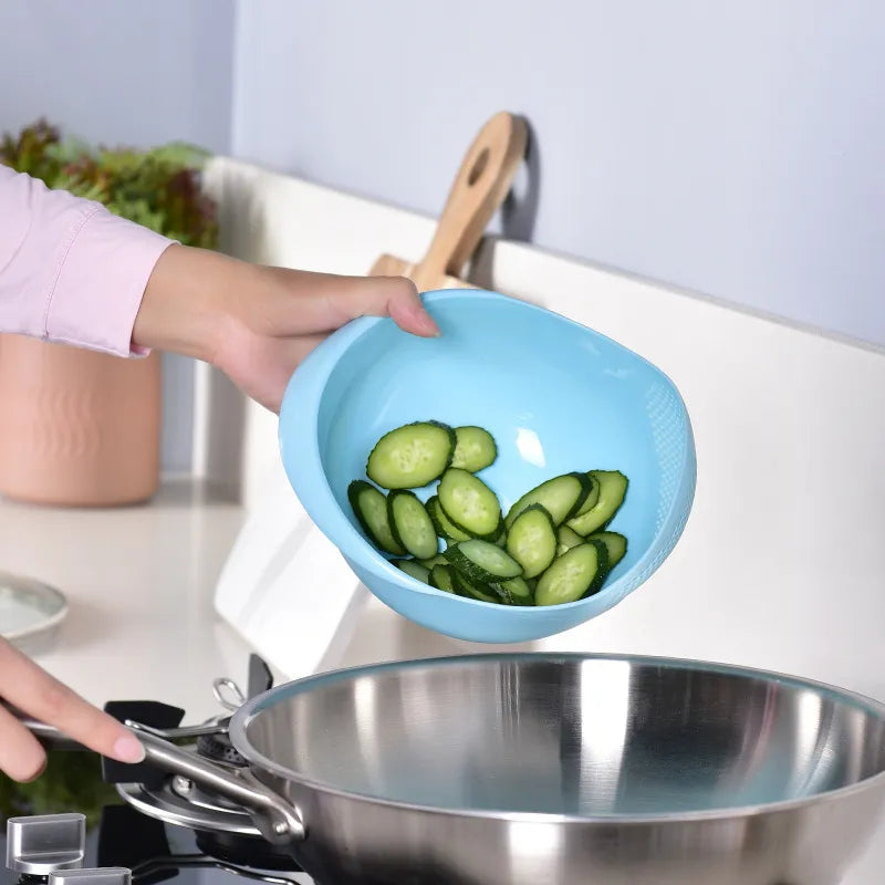 Tamiz de arroz colador de plástico escurridor de cocina con asas cuenco de arroz colador cesta fregadero drenaje herramientas de cocina