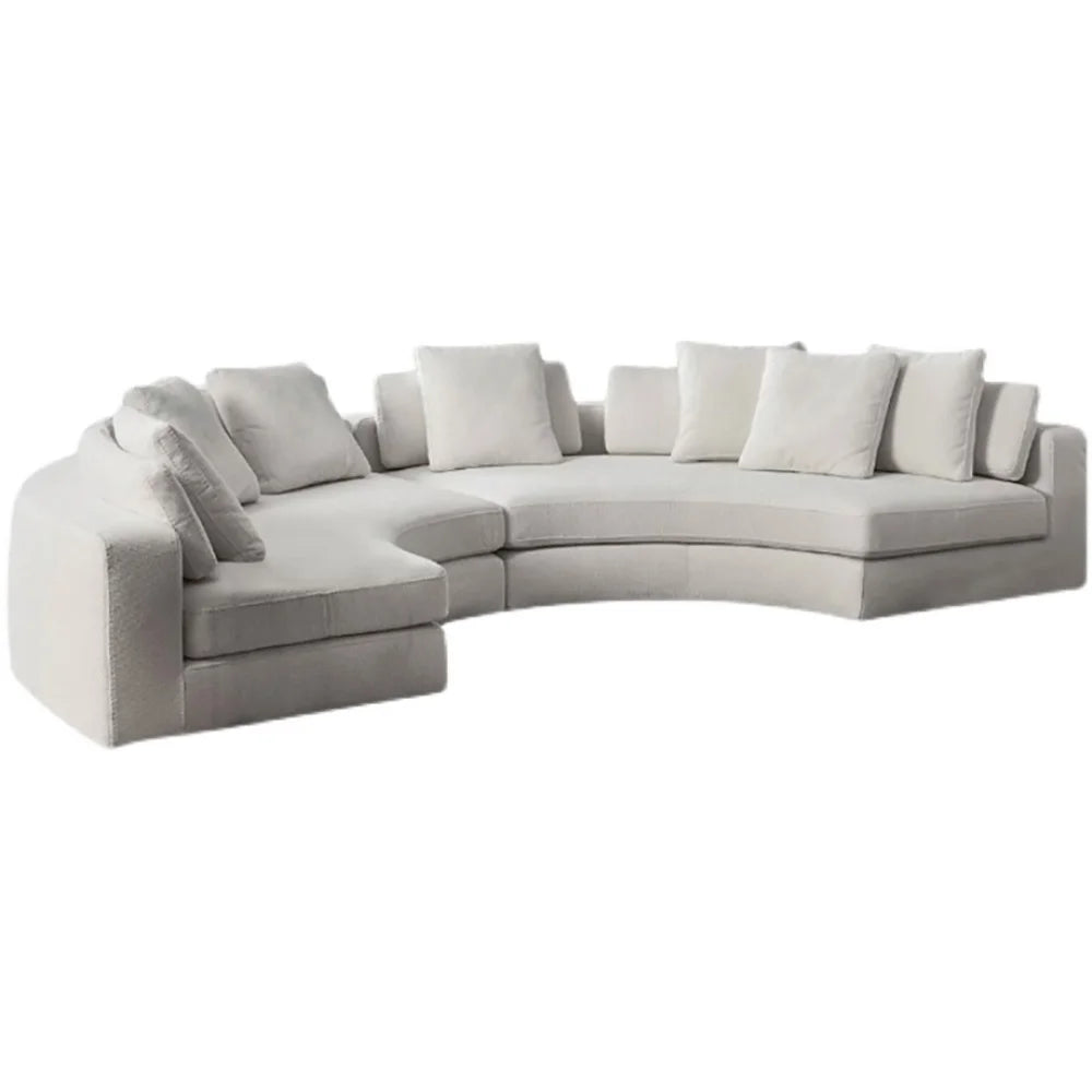 Semi-Arc Fabric Sofa Combination Italian Villa Living Room Hotel Lobby Reception Furniture