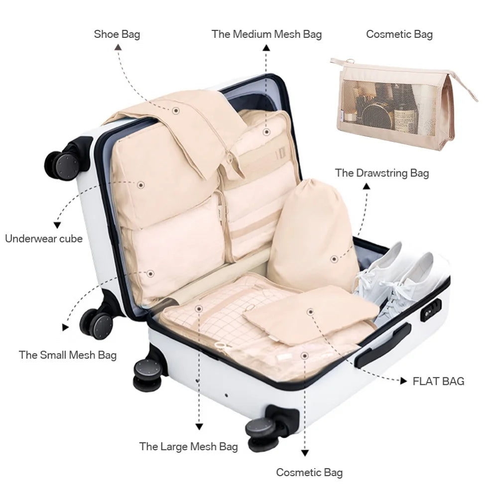 8/7/6 pieces Set Travel Organizer Storage Bags Suitcase Packing Set Storage Cases Portable Luggage Organizer Clothe Shoe Pouch