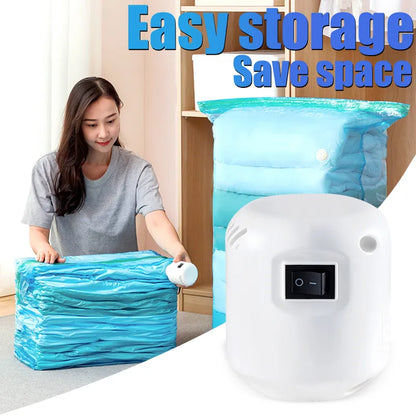 55W Powerful Vacuum Pump Vacuum Bag Clothes Storage Bag Folding Compressed Electric Sealer Machine Space Saver Travel Organizer