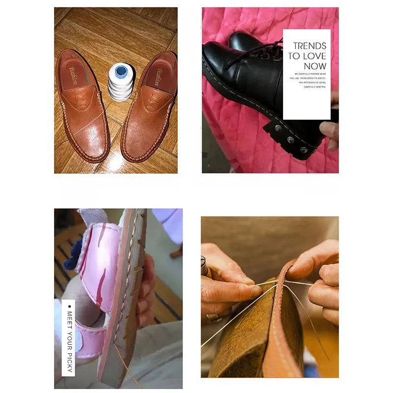 Ensemble de poinçons de couture en cuir, Kit d'outils de réparation de chaussures multifonctionnelles remplaçables, aiguilles de couture, bricolage, artisanat du cuir