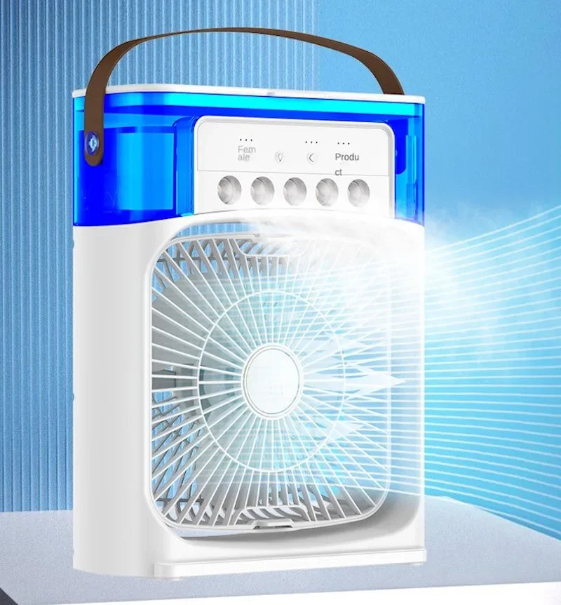 Humidificador portátil, ventilador de aire acondicionado, Enfriador de aire pequeño para el hogar, hidrorefrigeración, ajuste de aire portátil para oficina, ventilador de 3 velocidades