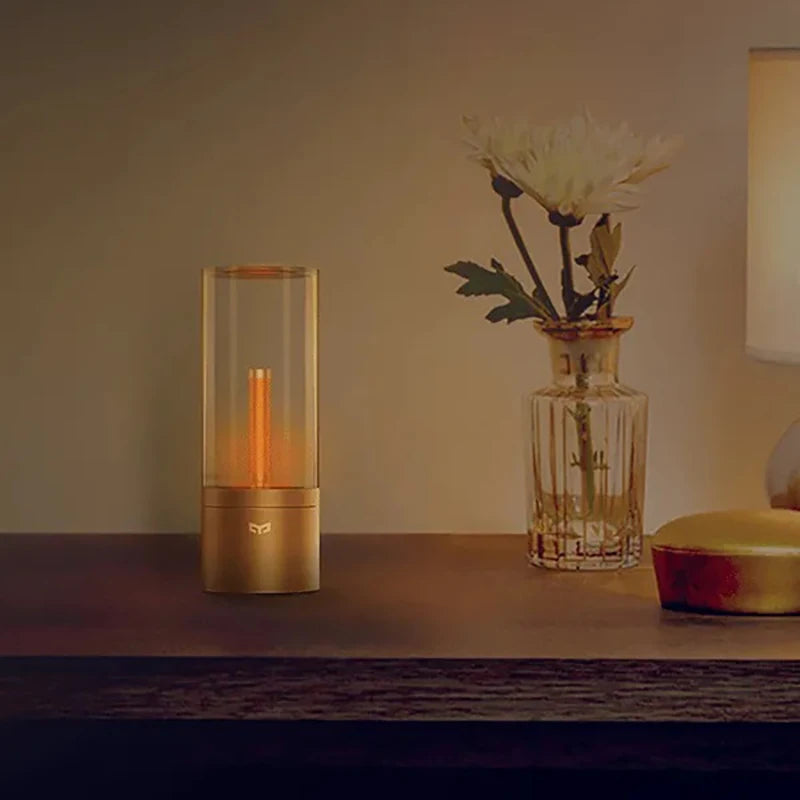 Yeelight – bougie rechargeable jaune, lampe de table de chevet, pour chambre à coucher, salon, rencontres, lumière d'ambiance à intensité variable