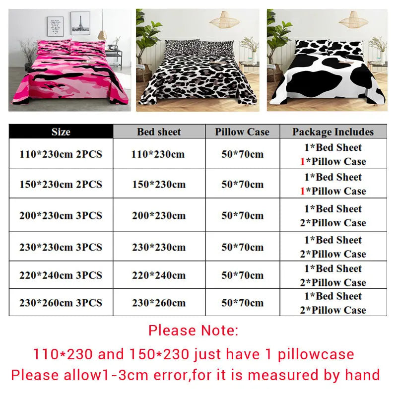 Juego de sábanas de camuflaje, ropa de cama, fundas de almohada, tamaño Queen King, doble, 220x240, leopardo para dormitorio, suave, doble, individual