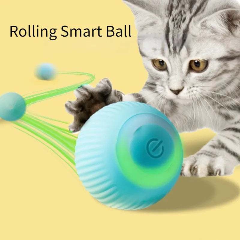 Juguetes de Gato elegante, bola rodante automática, juguetes eléctricos para gatos, interactivos para entrenamiento de gatos, juguetes para gatitos automóviles para jugar en interiores