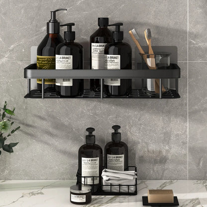 Étagère de salle de bain, organisateur de rangement de cuisine, support de shampoing en alliage d'aluminium, étagère de douche, accessoires de salle de bain, étagère sans perceuse